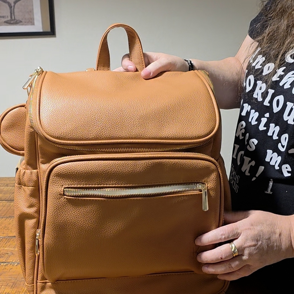 Tan Leather Backpack